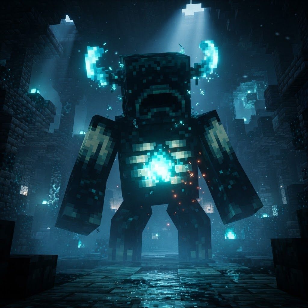 Voxel-art portrait of The Twisted Warden